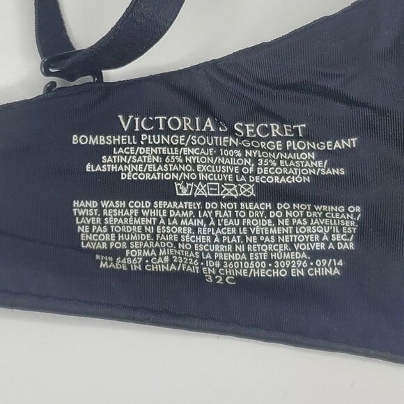 Victoria's Secret 32C Bombshell Bra Blue Metallic Foil Crystal Swarovski Crystal - Picture 10 of 10